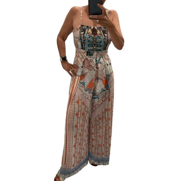 Showpo Who I Am Abstract Print Tie Back Jumpsuit.Size 8 Australia US Size 4 - Picture 1 of 16